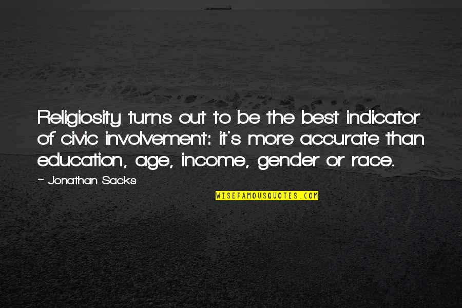 In The End I Still Love You Quotes By Jonathan Sacks: Religiosity turns out to be the best indicator