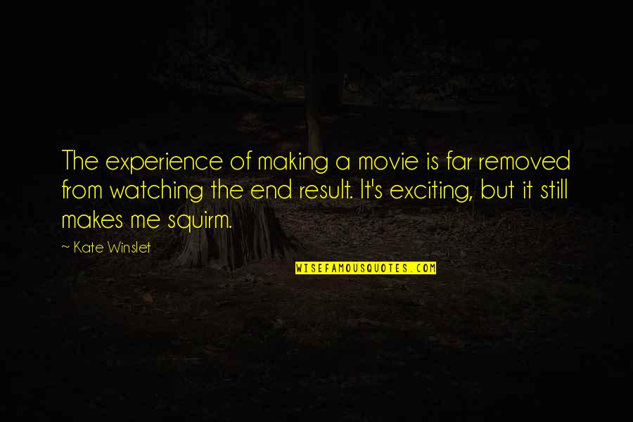 In The End It's Just Me Quotes By Kate Winslet: The experience of making a movie is far