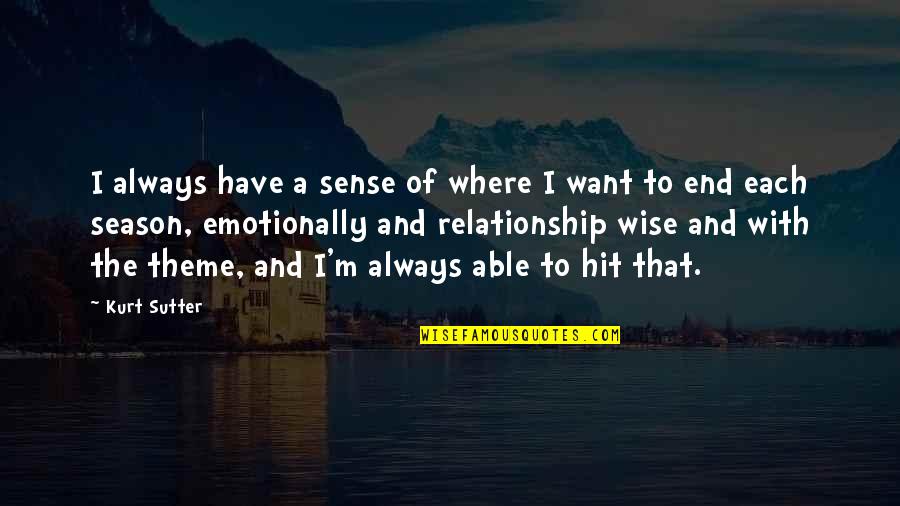 In The End Relationship Quotes By Kurt Sutter: I always have a sense of where I