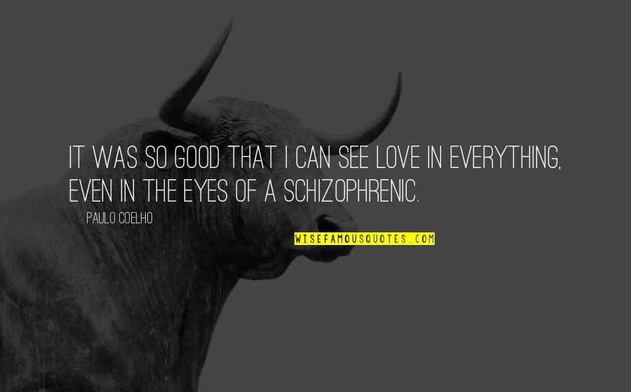 In The Eyes Quotes By Paulo Coelho: It was so good that I can see