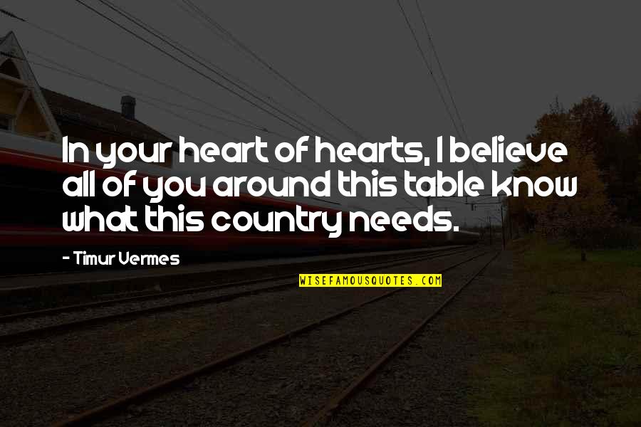 In The Heart Of The Country Quotes By Timur Vermes: In your heart of hearts, I believe all