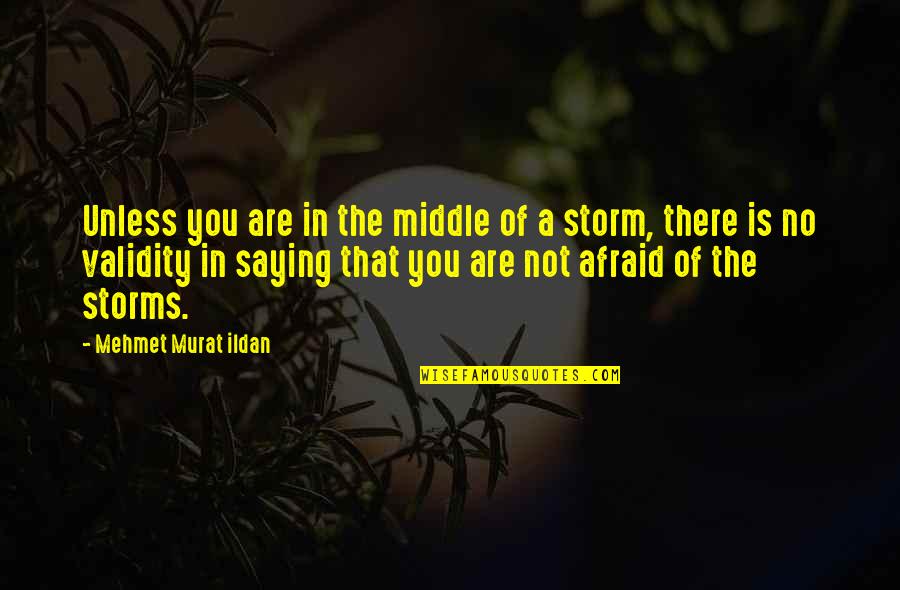 In The Middle Of A Storm Quotes By Mehmet Murat Ildan: Unless you are in the middle of a