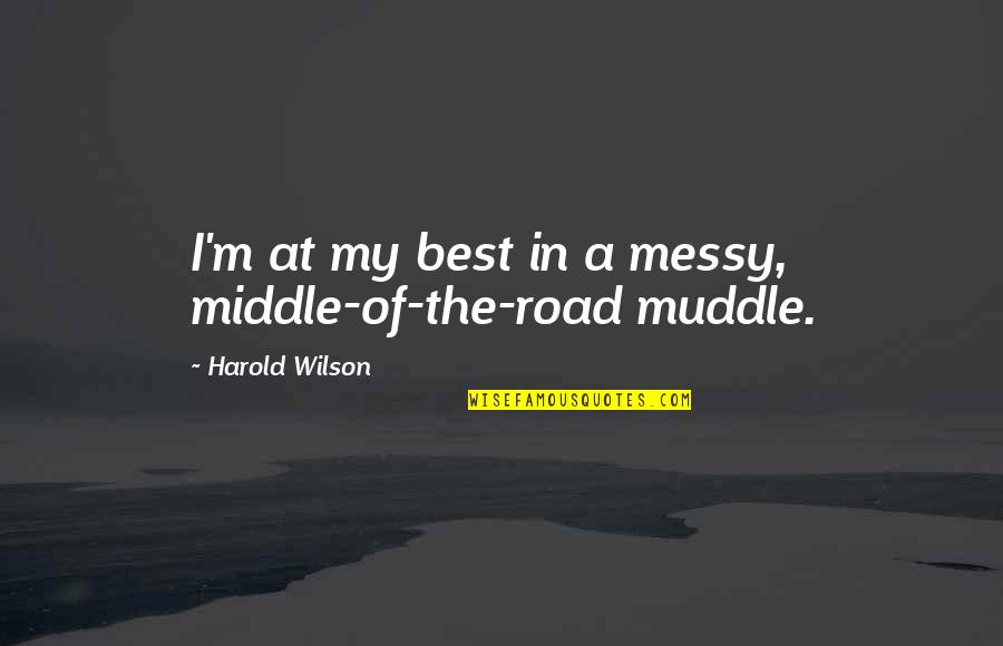 In The Middle Of The Road Quotes By Harold Wilson: I'm at my best in a messy, middle-of-the-road