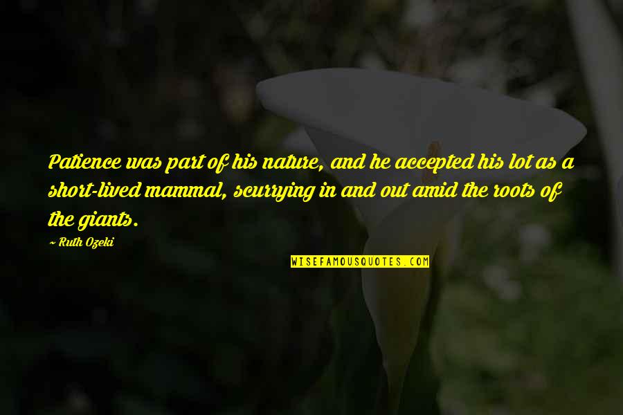 In The Nature Quotes By Ruth Ozeki: Patience was part of his nature, and he In The Nature Quotes By Ruth Ozeki: Patience was part of his nature, and he