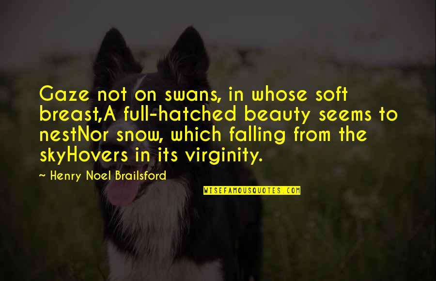 In The Sky Quotes By Henry Noel Brailsford: Gaze not on swans, in whose soft breast,A