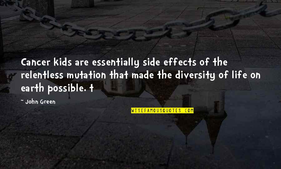 In The Stars Quotes By John Green: Cancer kids are essentially side effects of the In The Stars Quotes By John Green: Cancer kids are essentially side effects of the