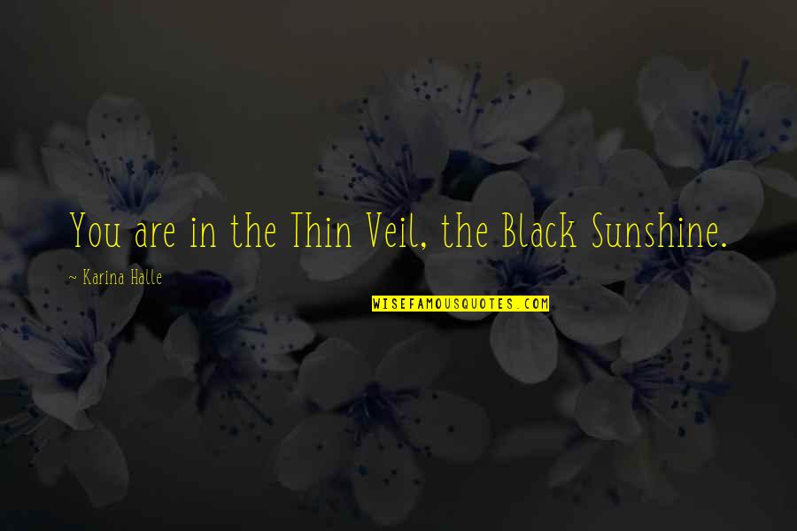 In The Sunshine Quotes By Karina Halle: You are in the Thin Veil, the Black In The Sunshine Quotes By Karina Halle: You are in the Thin Veil, the Black