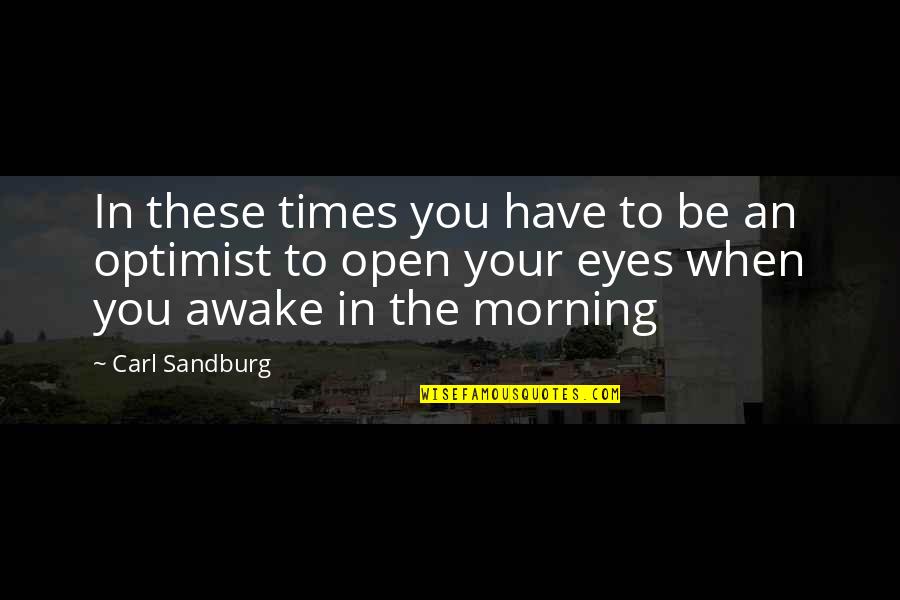 In These Eyes Quotes By Carl Sandburg: In these times you have to be an