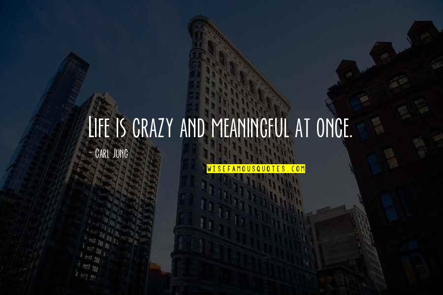 In This Crazy Life Quotes By Carl Jung: Life is crazy and meaningful at once.