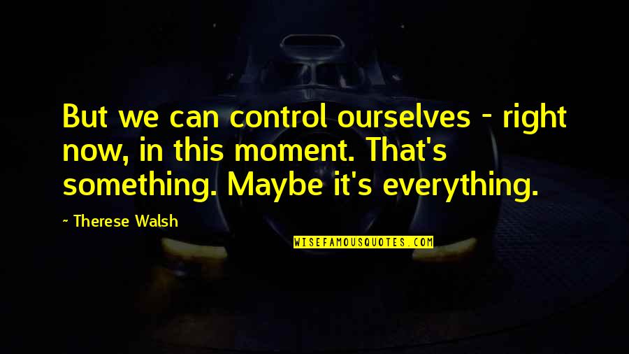 In This Moment Quotes By Therese Walsh: But we can control ourselves - right now,