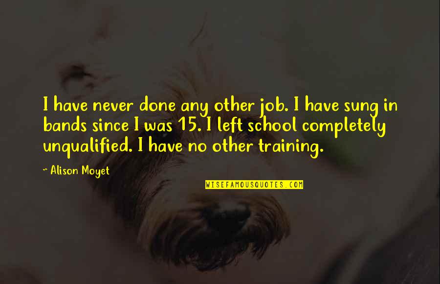 In Training Quotes By Alison Moyet: I have never done any other job. I