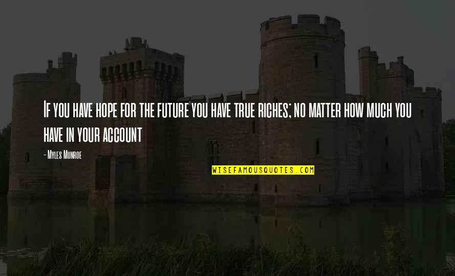 In Your Future Quotes By Myles Munroe: If you have hope for the future you