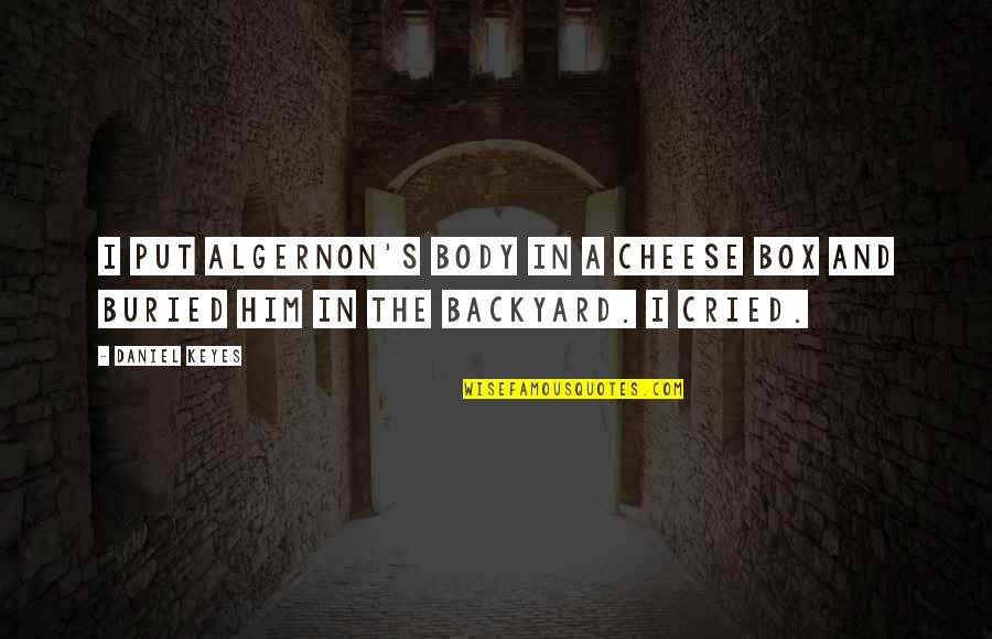 In Your Own Backyard Quotes By Daniel Keyes: I put Algernon's body in a cheese box