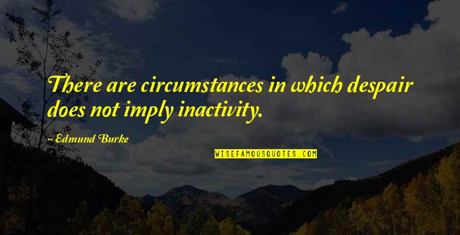 Inactivity Quotes By Edmund Burke: There are circumstances in which despair does not