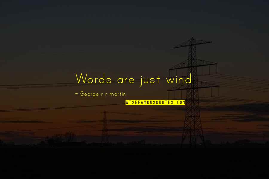 Inadmissibility Chart Quotes By George R R Martin: Words are just wind.