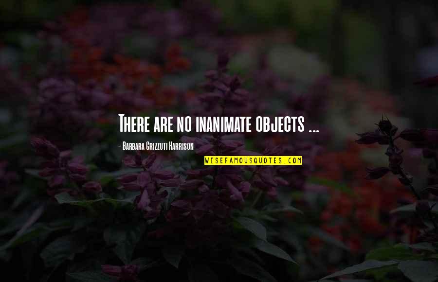 Inanimate Objects Quotes By Barbara Grizzuti Harrison: There are no inanimate objects ...