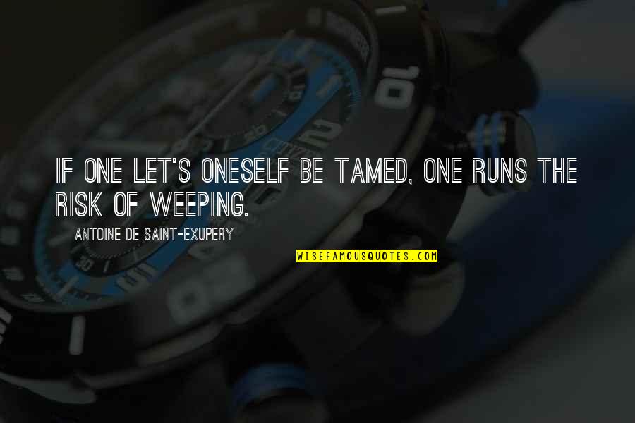 Inasible Quotes By Antoine De Saint-Exupery: If one let's oneself be tamed, one runs Inasible Quotes By Antoine De Saint-Exupery: If one let's oneself be tamed, one runs