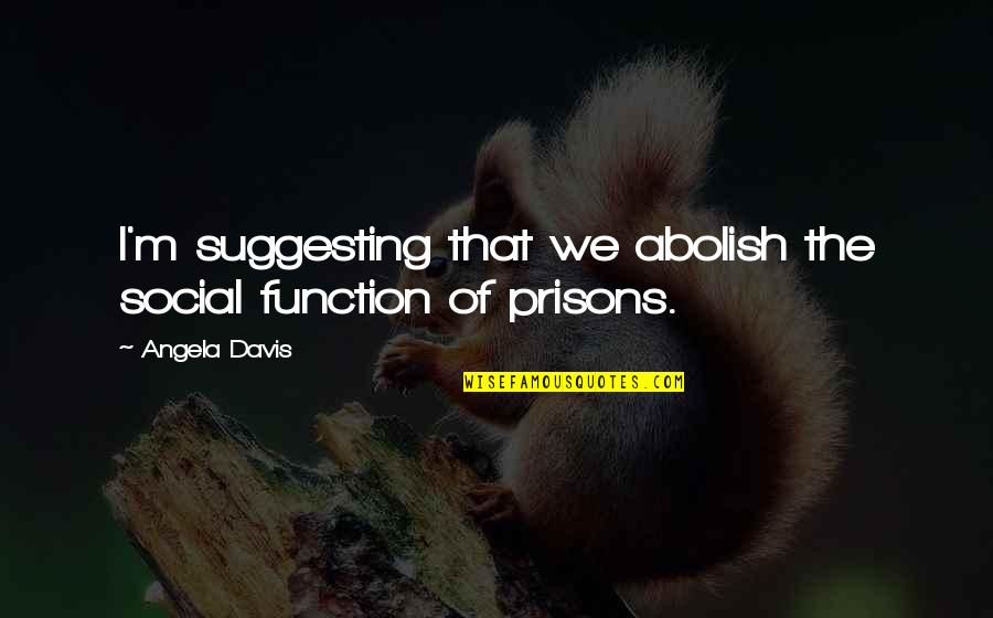 Inaudito En Quotes By Angela Davis: I'm suggesting that we abolish the social function