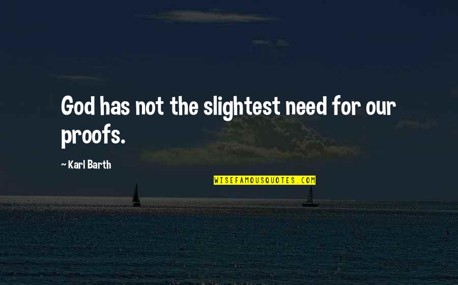 Inaugurates Synonyms Quotes By Karl Barth: God has not the slightest need for our