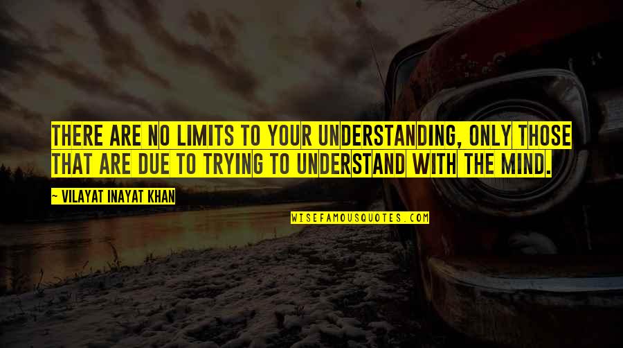 Inayat Khan Quotes By Vilayat Inayat Khan: There are no limits to your understanding, only
