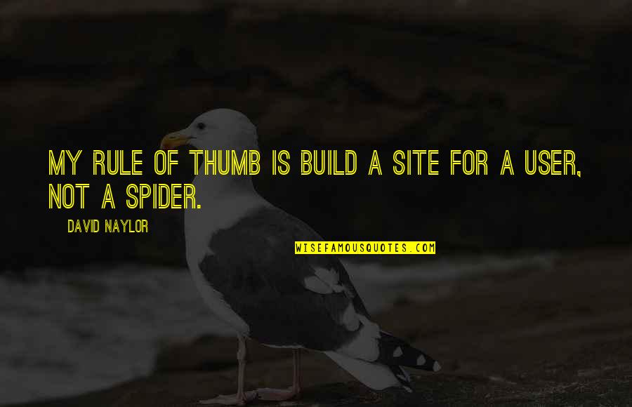 Inbreath Quotes By David Naylor: My rule of thumb is build a site Inbreath Quotes By David Naylor: My rule of thumb is build a site