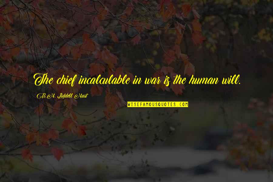 Incalculable Quotes By B.H. Liddell Hart: The chief incalculable in war is the human