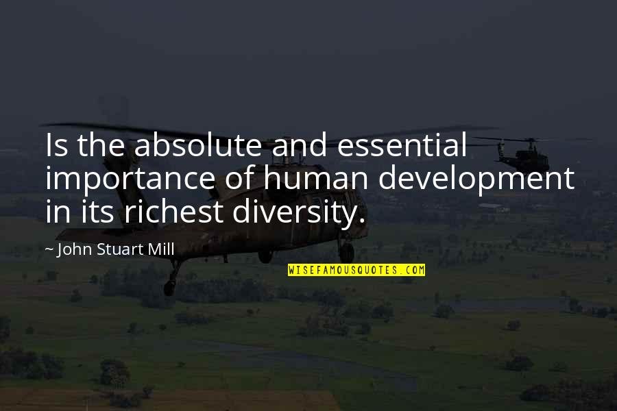 Incandesce Quotes By John Stuart Mill: Is the absolute and essential importance of human