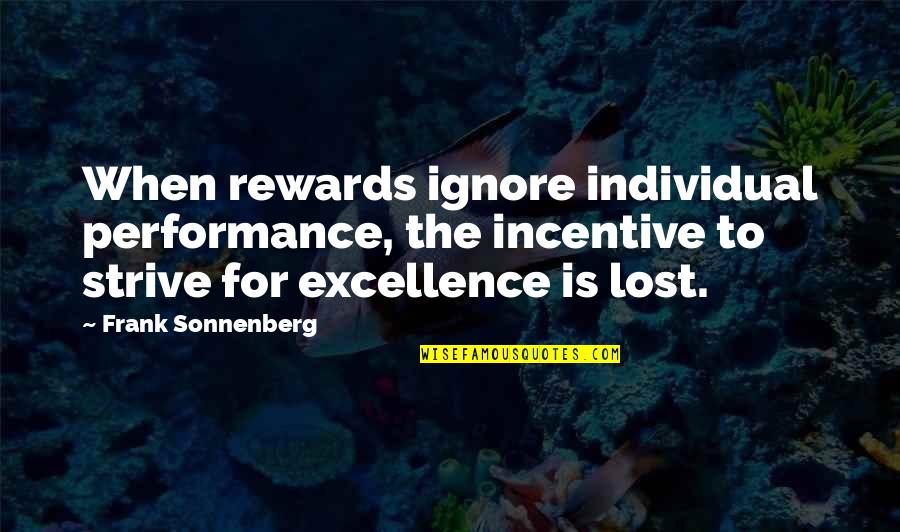 Incentive Quotes By Frank Sonnenberg: When rewards ignore individual performance, the incentive to