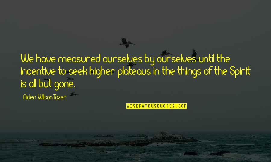 Incentives Quotes By Aiden Wilson Tozer: We have measured ourselves by ourselves until the Incentives Quotes By Aiden Wilson Tozer: We have measured ourselves by ourselves until the