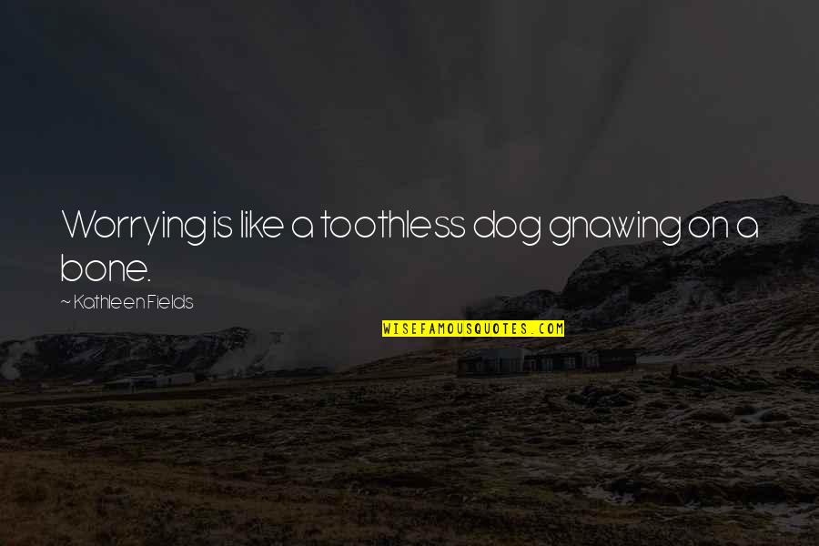 Incertitude Du Quotes By Kathleen Fields: Worrying is like a toothless dog gnawing on Incertitude Du Quotes By Kathleen Fields: Worrying is like a toothless dog gnawing on