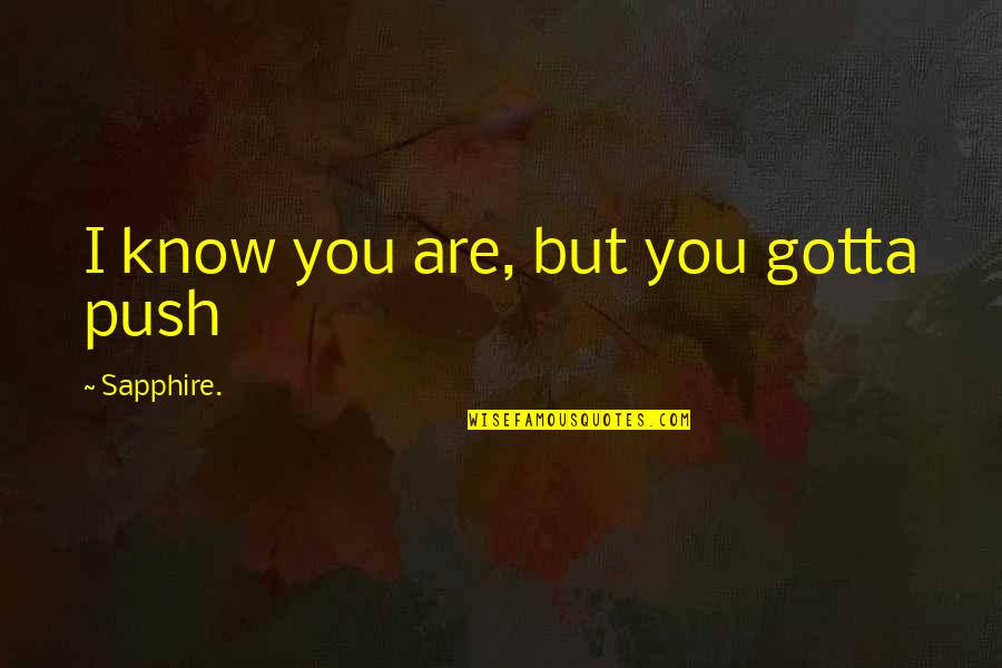Inchicore Quotes By Sapphire.: I know you are, but you gotta push