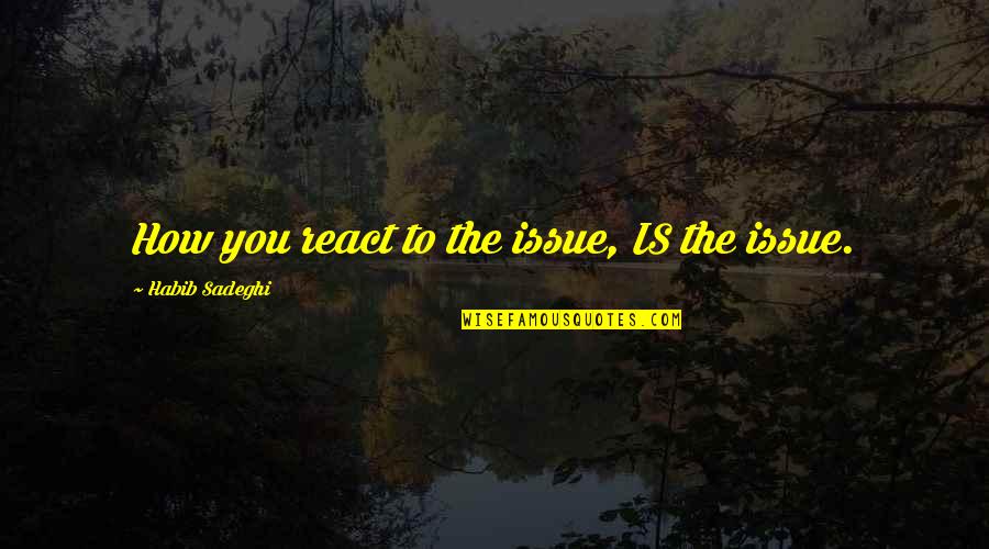 Inciampare Quotes By Habib Sadeghi: How you react to the issue, IS the Inciampare Quotes By Habib Sadeghi: How you react to the issue, IS the