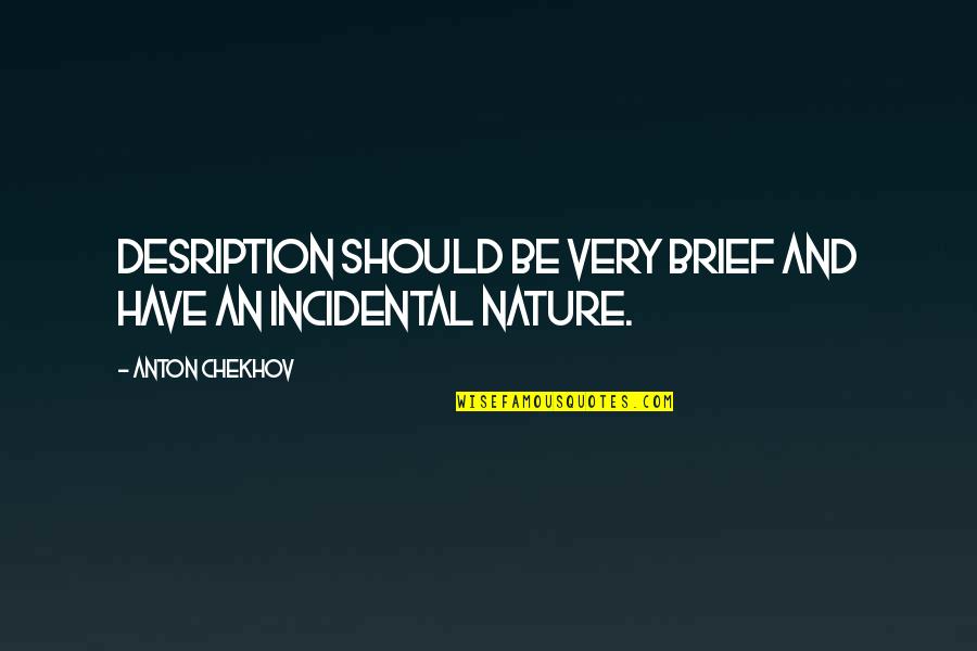 Incidental Quotes By Anton Chekhov: Desription should be very brief and have an