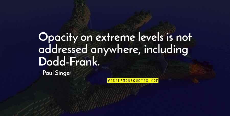 Including Quotes By Paul Singer: Opacity on extreme levels is not addressed anywhere,