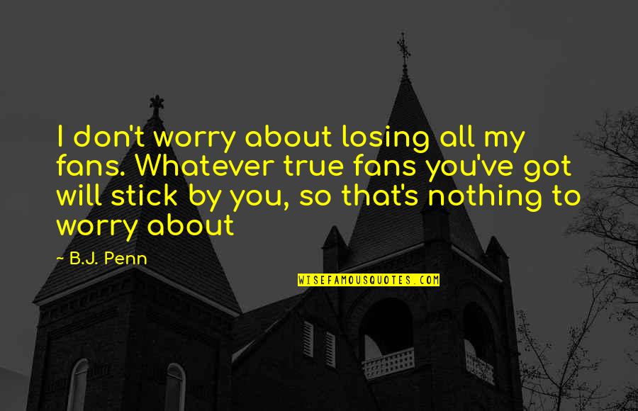 Incluses Dans Quotes By B.J. Penn: I don't worry about losing all my fans.