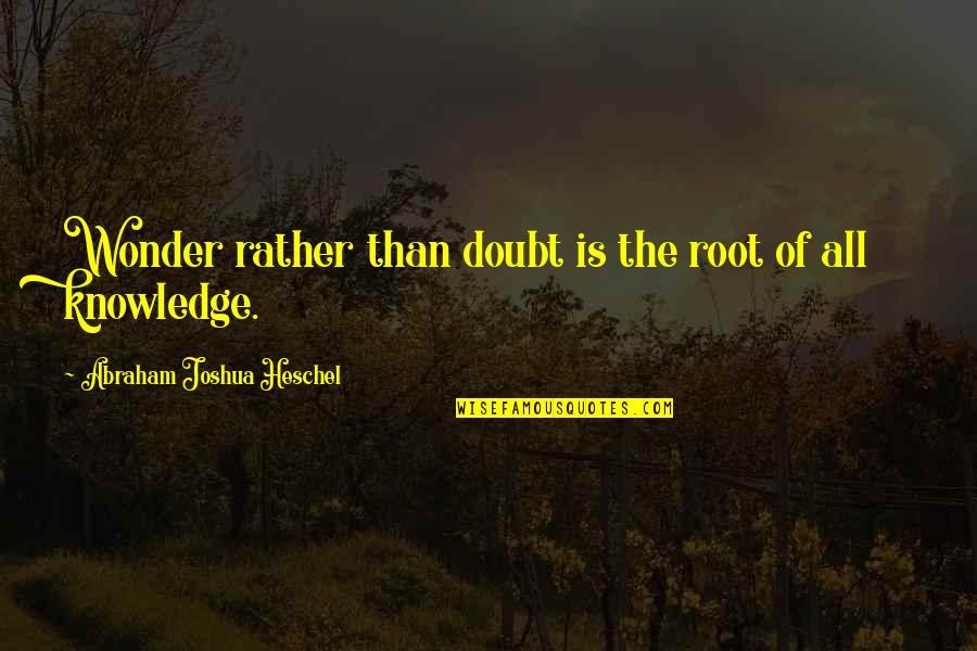 Income Tax Ballers Quotes By Abraham Joshua Heschel: Wonder rather than doubt is the root of