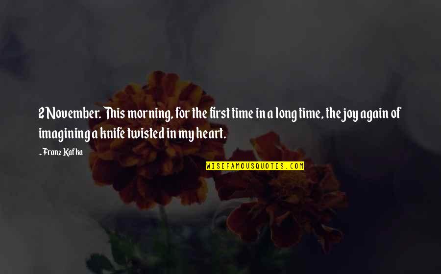 Incomparable Beauty Quotes By Franz Kafka: 2 November. This morning, for the first time
