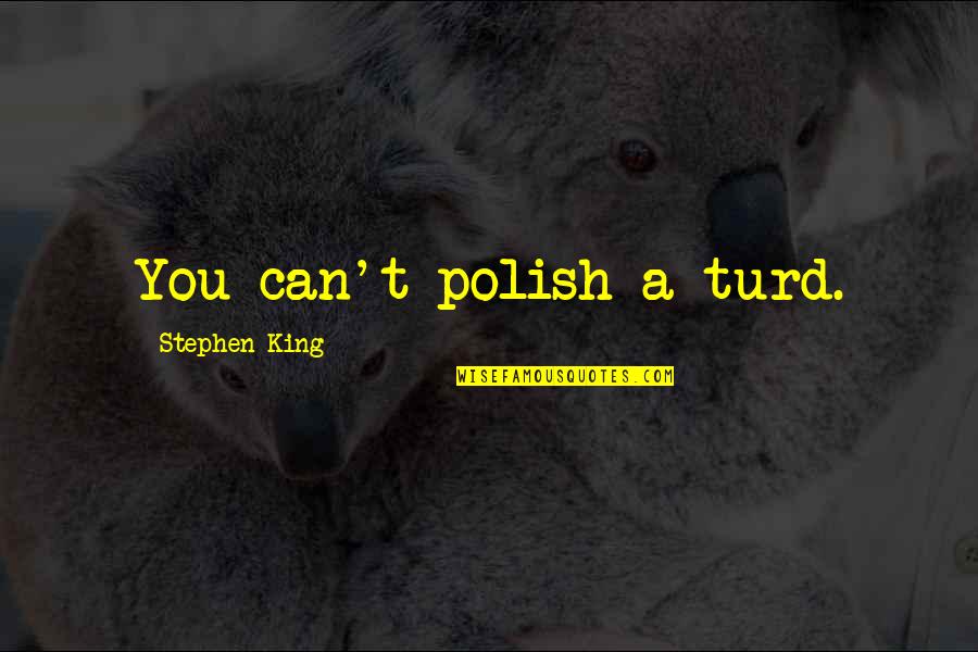 Incomparable Beauty Quotes By Stephen King: You can't polish a turd.