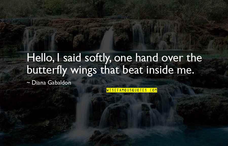 Incomplete Family Quotes By Diana Gabaldon: Hello, I said softly, one hand over the