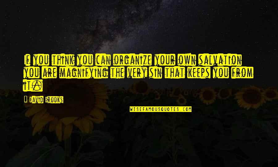 Incongruence Synonym Quotes By David Brooks: If you think you can organize your own Incongruence Synonym Quotes By David Brooks: If you think you can organize your own