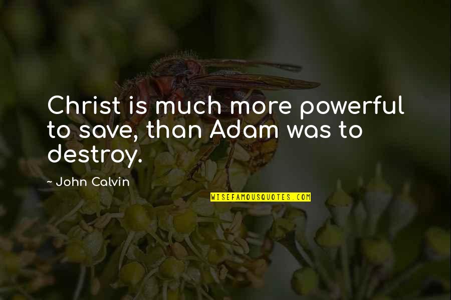 Incongruencias English Quotes By John Calvin: Christ is much more powerful to save, than
