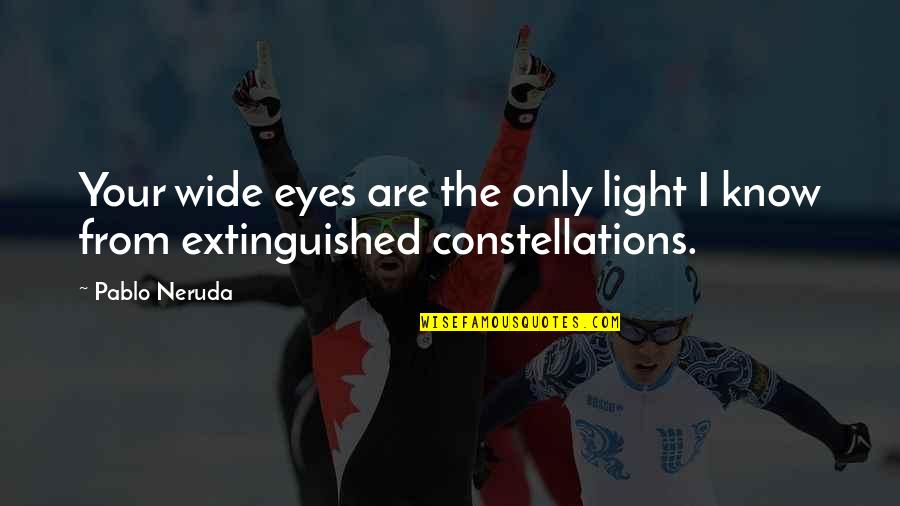 Inconspicuously 7 Quotes By Pablo Neruda: Your wide eyes are the only light I