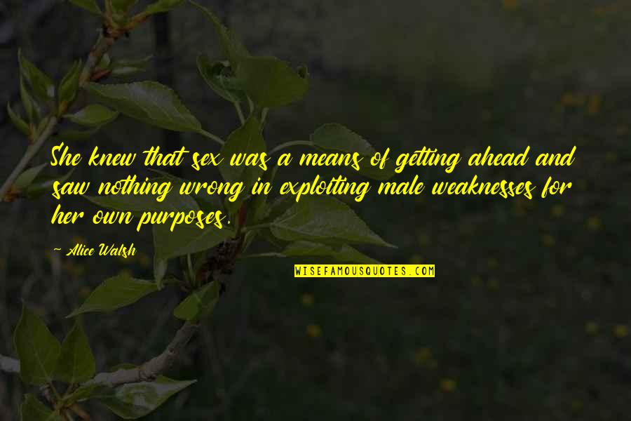 Inconvenient Heart Quotes By Alice Walsh: She knew that sex was a means of