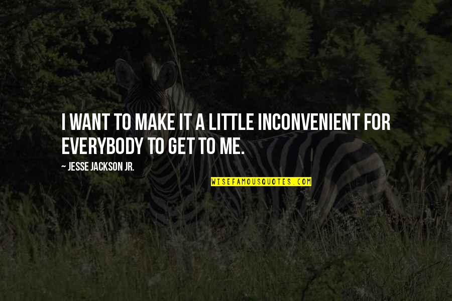 Inconvenient Quotes By Jesse Jackson Jr.: I want to make it a little inconvenient
