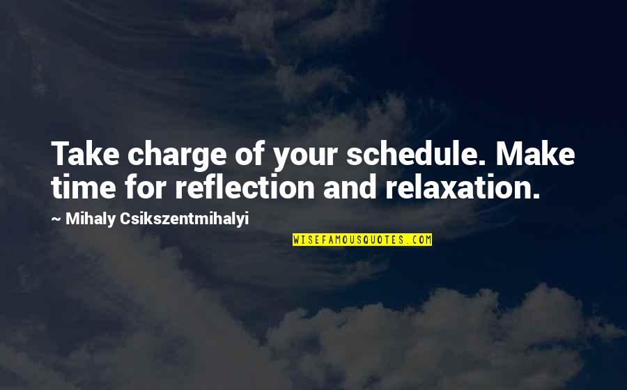 Incorrect Fma Quotes By Mihaly Csikszentmihalyi: Take charge of your schedule. Make time for