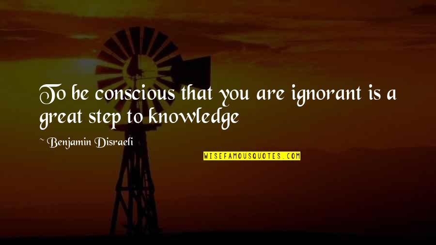 Incouraging Quotes By Benjamin Disraeli: To be conscious that you are ignorant is