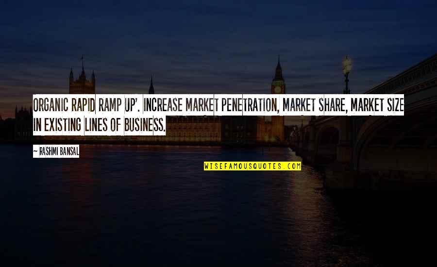 Increase Business Quotes By Rashmi Bansal: Organic Rapid Ramp Up'. Increase market penetration, market