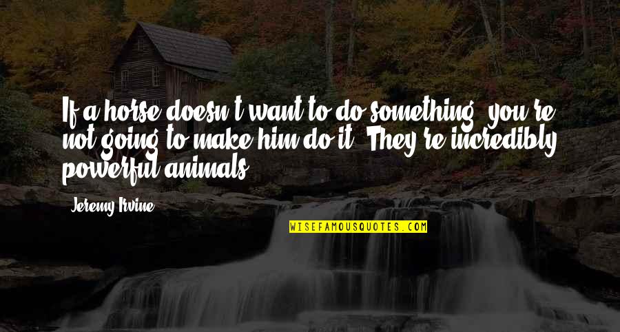 Incredibly Powerful Quotes By Jeremy Irvine: If a horse doesn't want to do something,