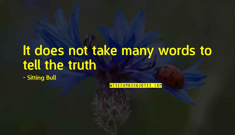 Incredivle Quotes By Sitting Bull: It does not take many words to tell