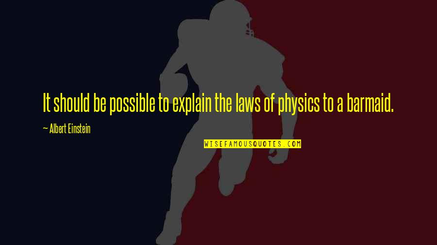 Inczech Quotes By Albert Einstein: It should be possible to explain the laws